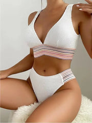 High Waist Thong Separate Basic Swimsuit