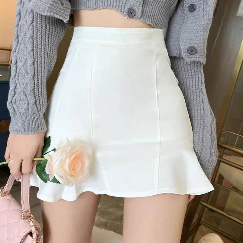 Chic High Waist Mermaid Ruffles Mini Skirt