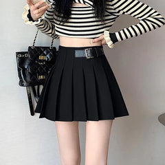 Fashionable High Waist Spring Summer Pleated Skirt