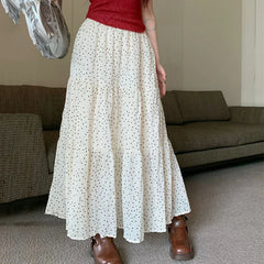 Fashion Polka Dot Loose High Waist Summer Skirt