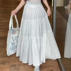 Summer Chic Pink All Match A Line Cake Skirt