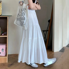 Summer Chic Pink All Match A Line Cake Skirt