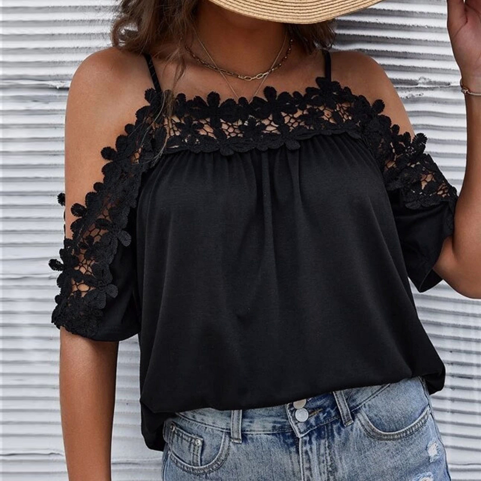 Sleeveless  Off Shoulder Blouse Vacation Shirts Fashion Elegant Vest Tops