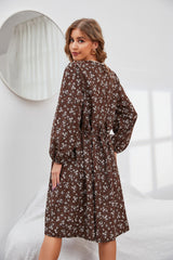 Floral High Waist A Line Dress
