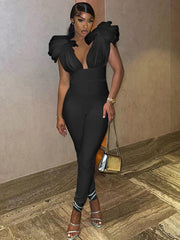 Sleeveless Mesh Backless Jumpsuit