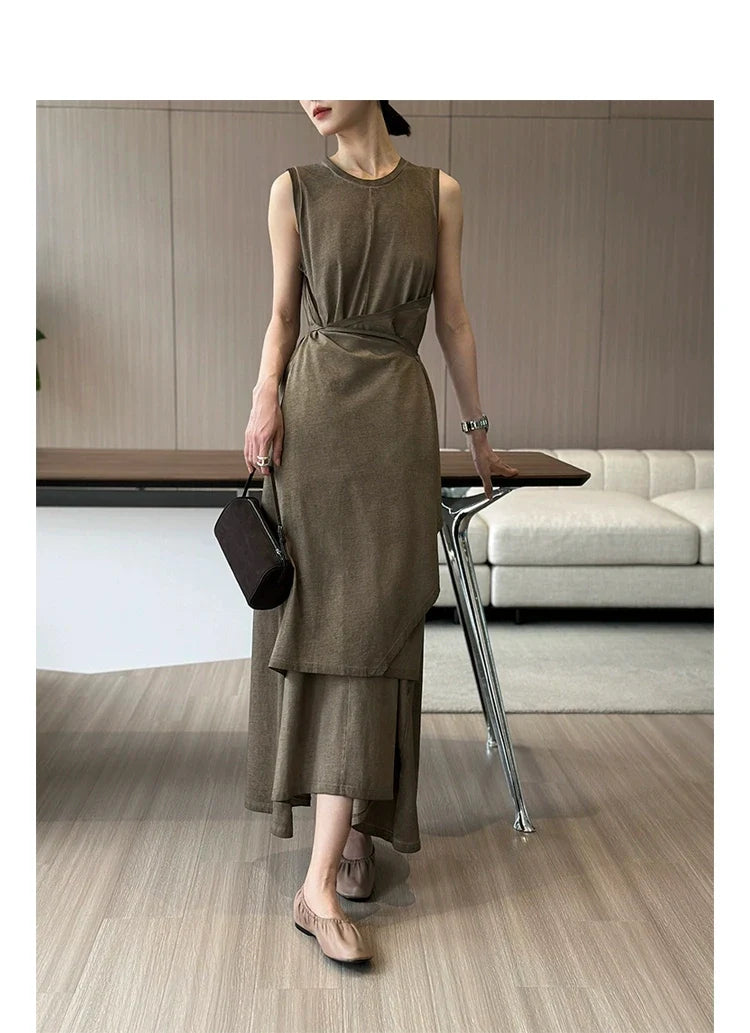 High-End Cotton Lightweight Breathable Irregular Skirt