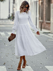 O-Neck Lantern Sleeve Dress