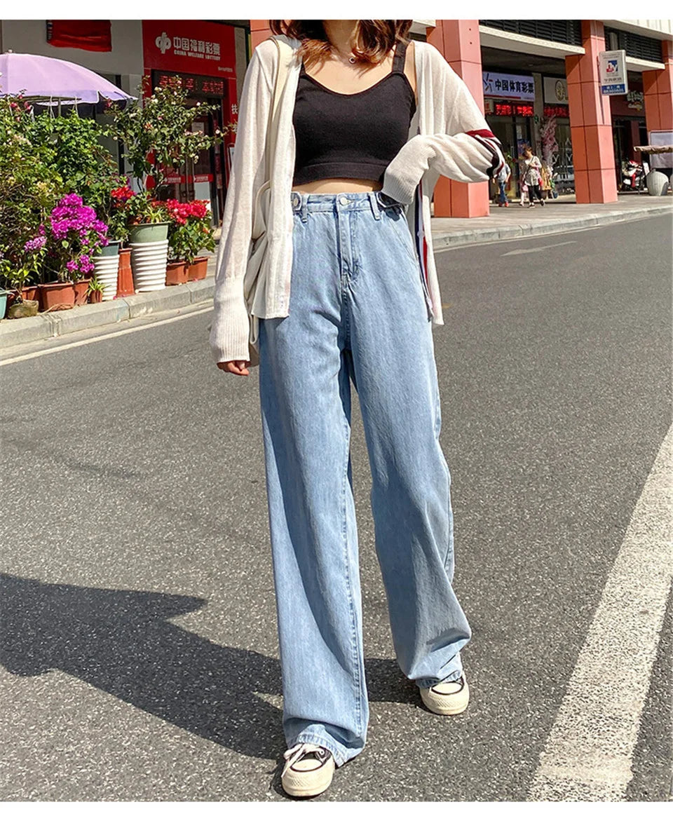 Wide Leg Fashion Straight Denim Jeans