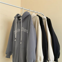 Letter Embroidered Oversized Hoodie