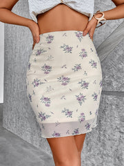 Floral Print Bodycon Skirt