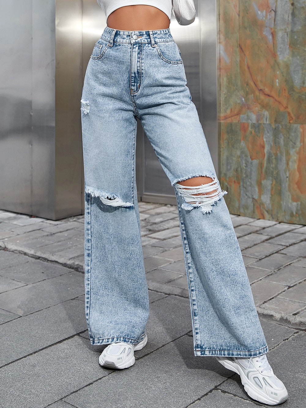 Ripped Baggy High Waist Jeans