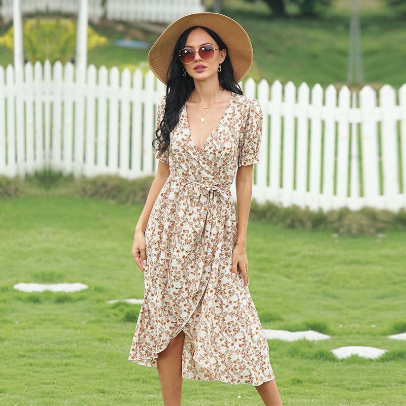 Asymmetrical Floral Dress