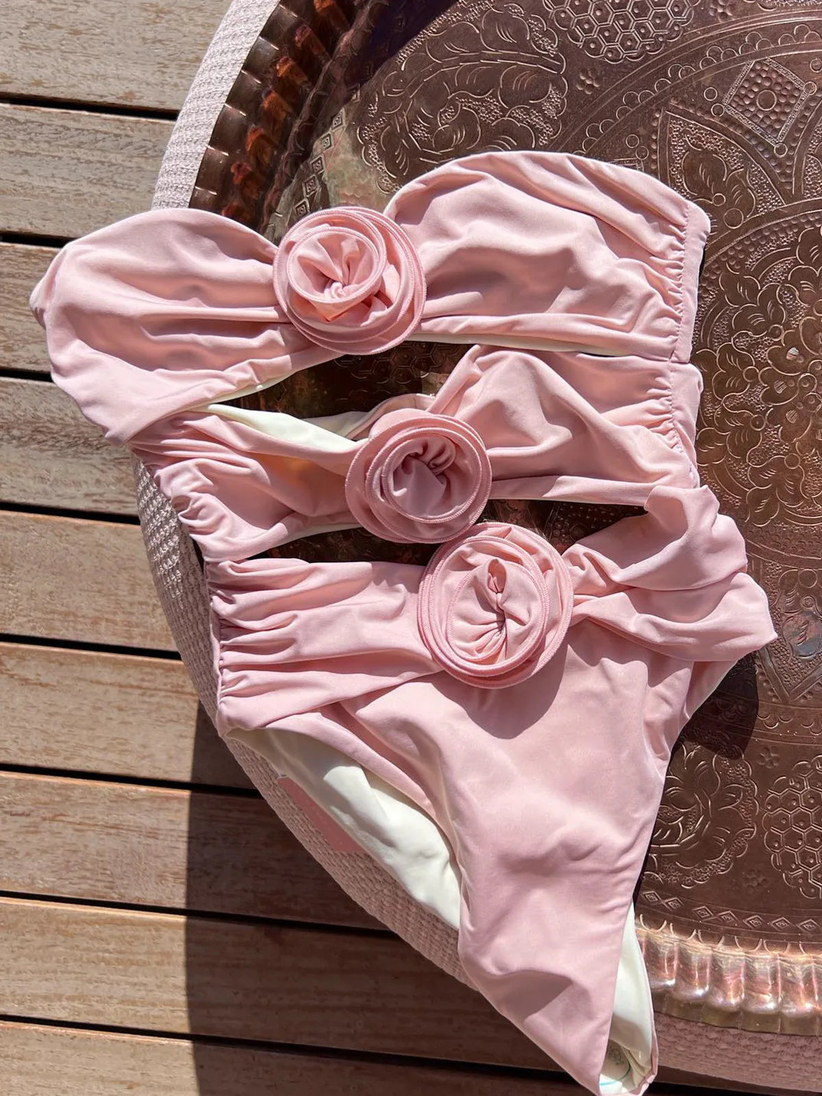 Hollow Out Off-Shoulder Bathing Suit Basic Swimsuit