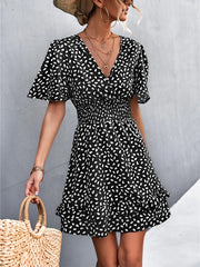 Elegant Lotus Leaf Sleeve Summer Dress Boho Dress