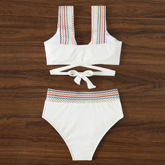 White Push-Up Brazilian Bikini Set Basic Swimsuit