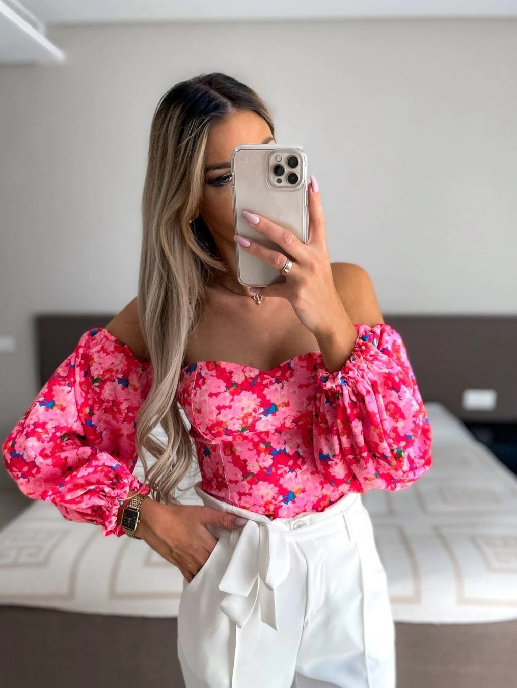 Top Summer Off Shoulder Floral Blouses Holiday Slash Neck Tops