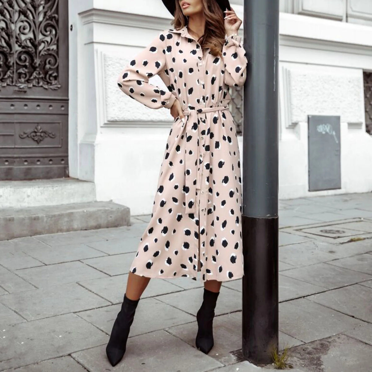 Vintage Wedding Party Short Sleeve Midi Dress