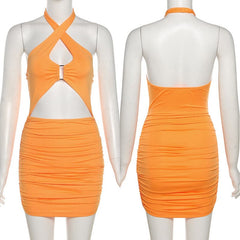 Single front dress with noise cut, summer dress