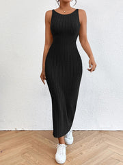 Solid Backless Mid-length Sleeveless Midi Dresses