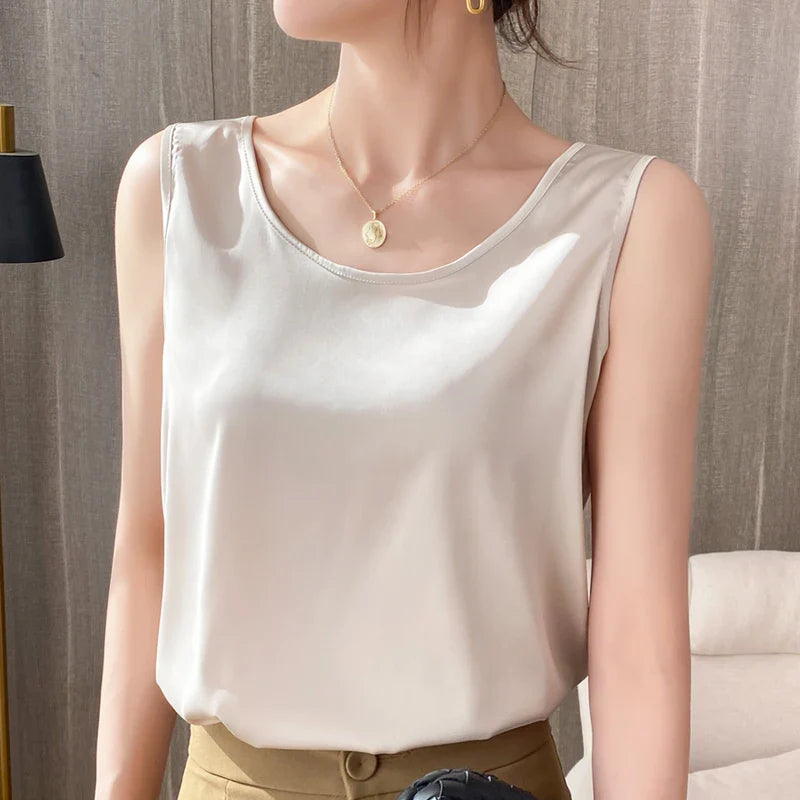 High-End Silk Suspender Vest for