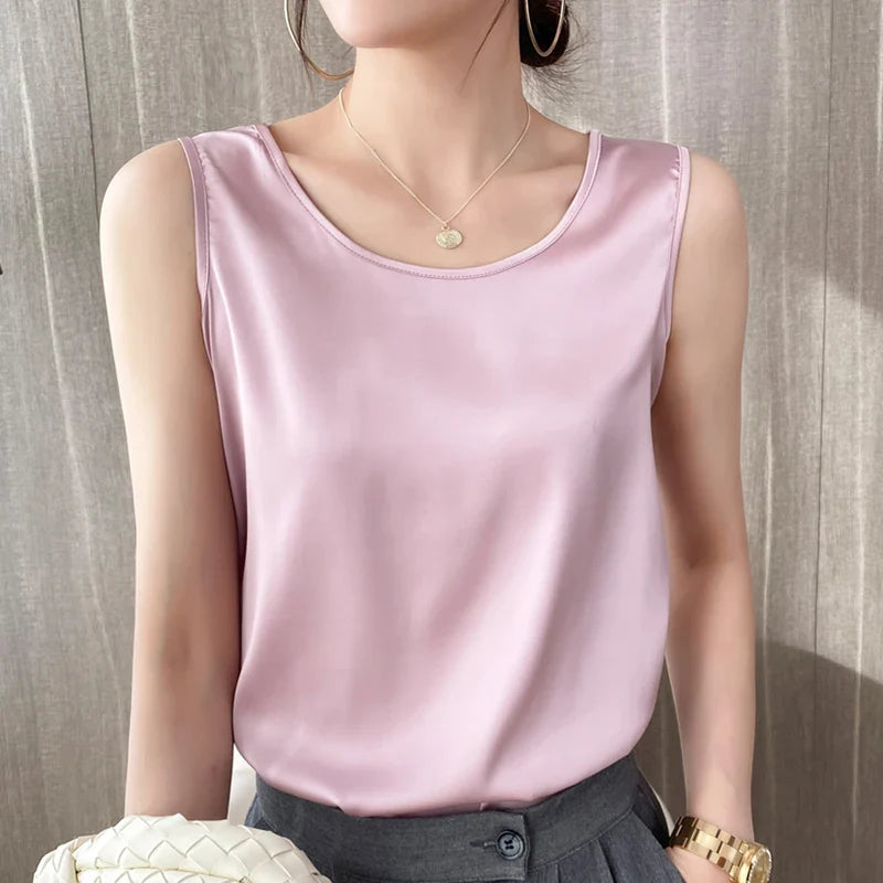 High-End Silk Suspender Vest for