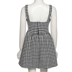 Spaghetti Straps A-line Bird Lattice Dress