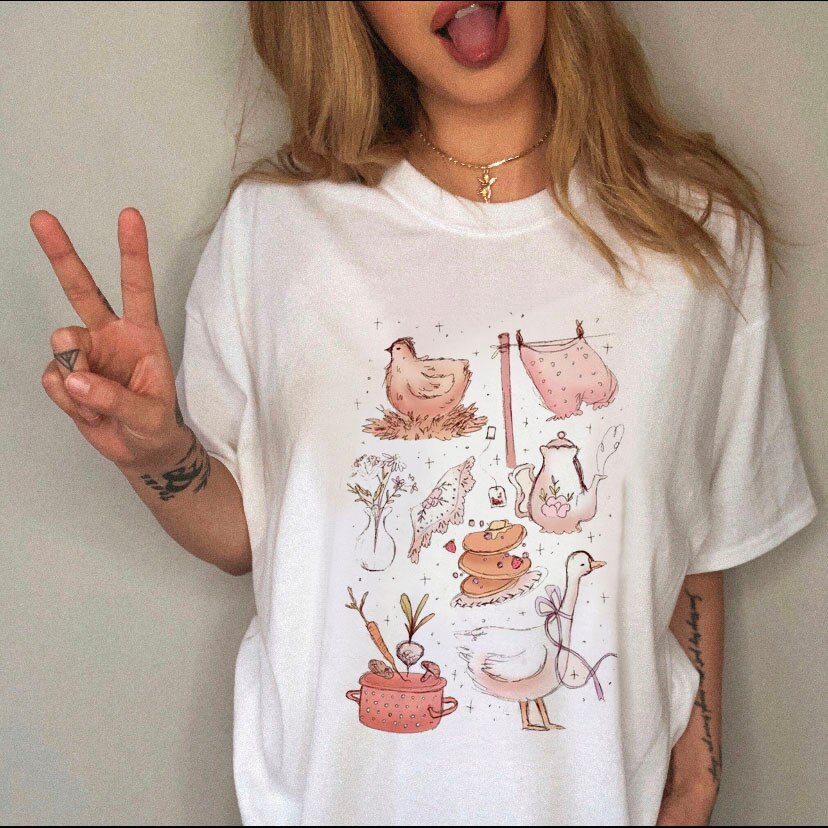 Strawberry Tarot Shirt 90s Lady Fashion Tees