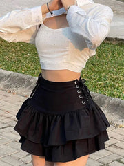 Harajuku E-girl High Waist Bandage Mini Skirt