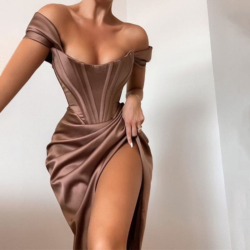 Stretch Satin Elegant Dress