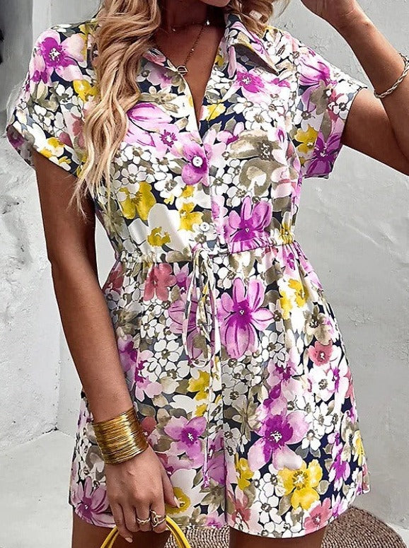 Stylish women floral printed casual jumpsuits