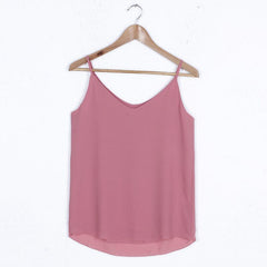 Chiffon Sleeveless Solid Camis Top