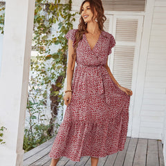 Summer Chiffon Floral Print Boho Dress