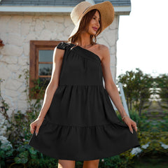 Summer Elegant Ruffle Lace-Up Beach Party Dress