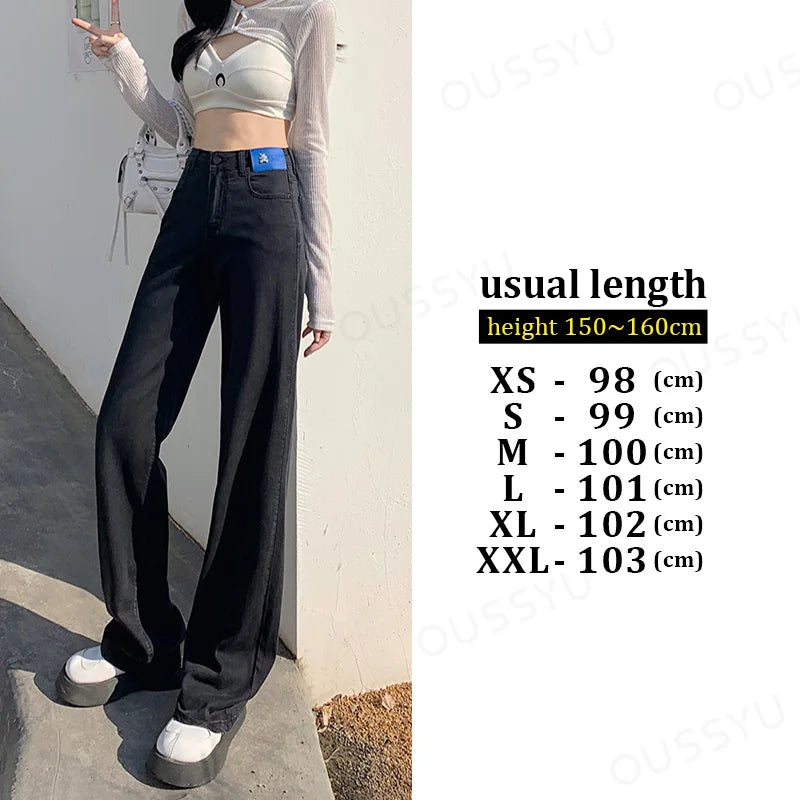 Lyocell Denim Wide Leg Streetwear Loose Casual 's Jeans