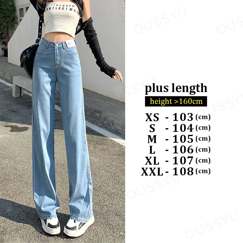 Lyocell Denim Wide Leg Streetwear Loose Casual 's Jeans