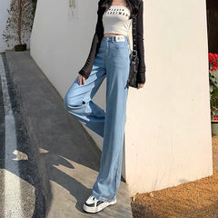 Lyocell Denim Wide Leg Streetwear Loose Casual 's Jeans