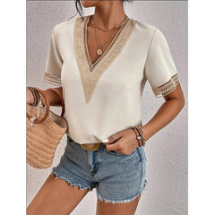Lace Patchwork Loose Casual T-shirt