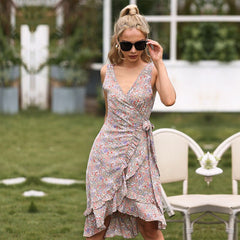 Sleeveless A Line Floral Dress