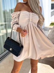 Summer  Slash Neck Mini Dress