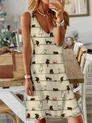 Summer Print Sleeveless Resort Dress