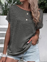 Summer Solid Color Short-sleeved Round Neck T-shirts
