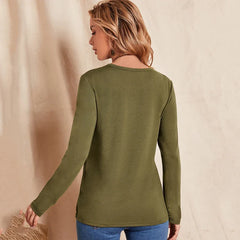 Spring Autumn Long Sleeve Casual Tees for