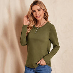 Spring Autumn Long Sleeve Casual Tees for