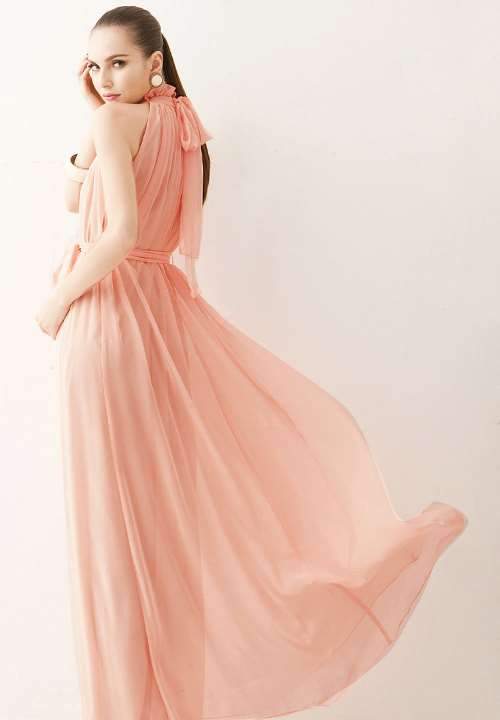 Fashion Stand collar Chiffon Evening Dresses