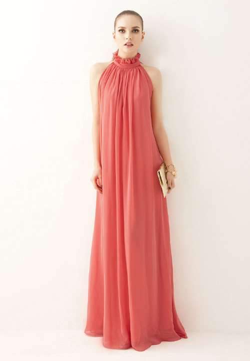 Fashion Stand collar Chiffon Evening Dresses