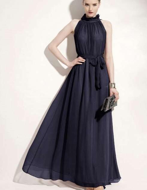 Fashion Stand collar Chiffon Evening Dresses