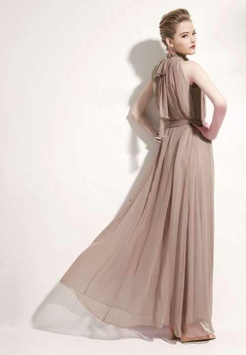 Fashion Stand collar Chiffon Evening Dresses