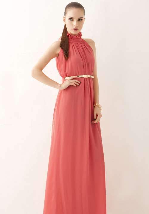 Fashion Stand collar Chiffon Evening Dresses