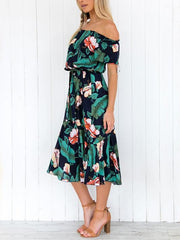 Floral Off-shoulder Bohemia Dress