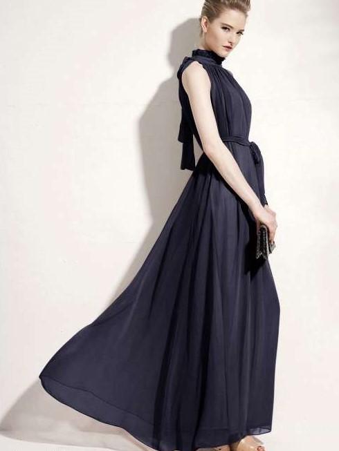 Fashion Stand collar Chiffon Evening Dresses